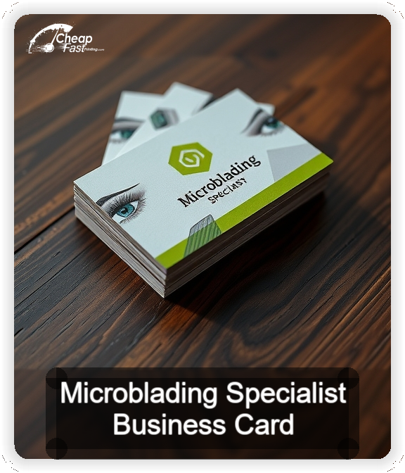 Microblading Specialist business card design sample