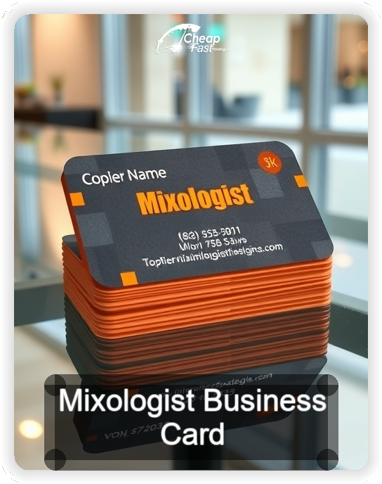 Mixologist business card design sample