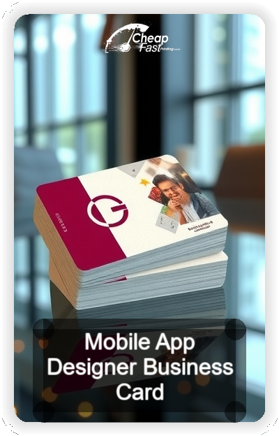 Mobile App Designer business card design sample