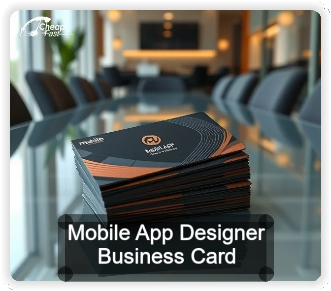 Mobile App Designer business card design sample