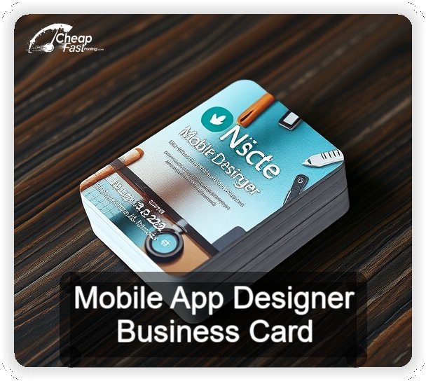 Mobile App Designer business card design sample