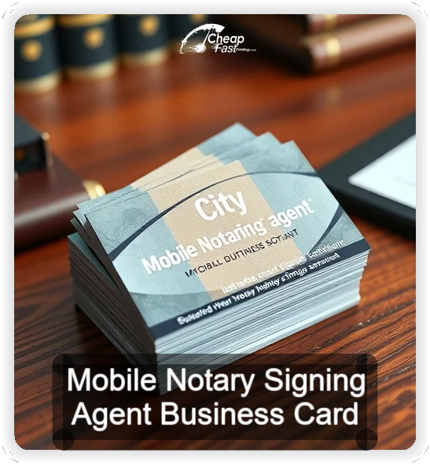Mobile Notary Signing Agent business card design sample