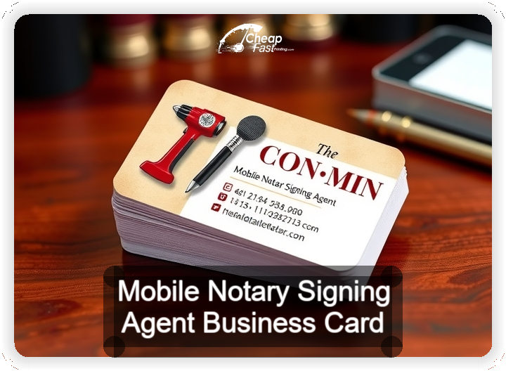 Mobile Notary Signing Agent business card design sample