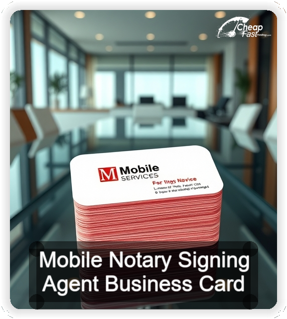 Mobile Notary Signing Agent business card design sample