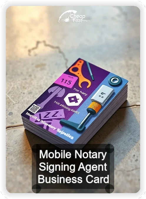 Mobile Notary Signing Agent business card design sample