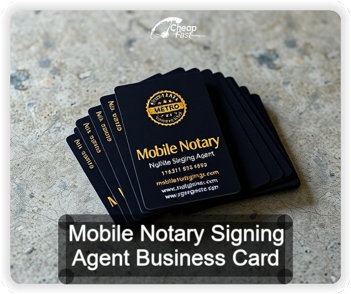 Mobile Notary Signing Agent business card design sample
