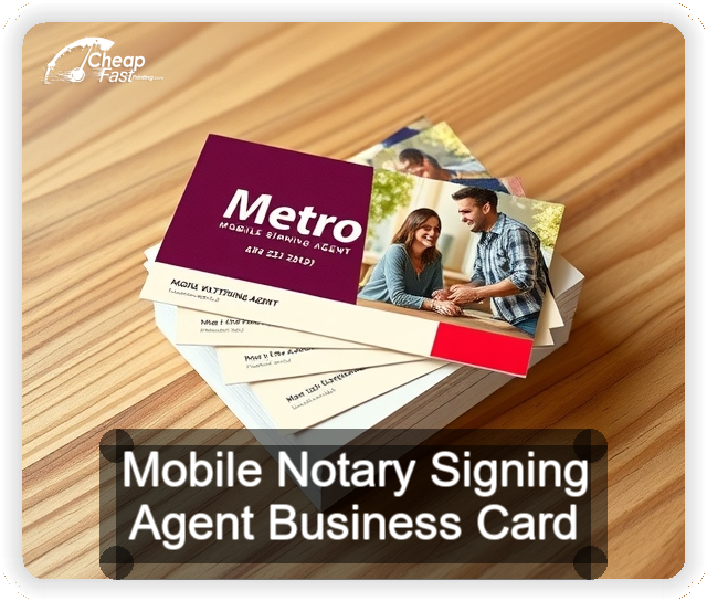 Mobile Notary Signing Agent business card design sample