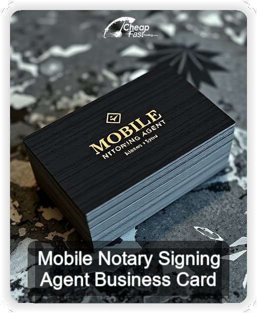 Mobile Notary Signing Agent business card design sample
