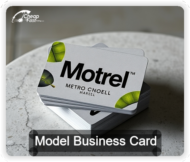 Model business card design sample