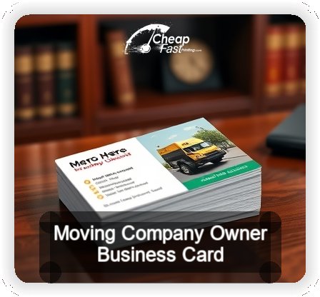 Moving Company Owner business card design sample