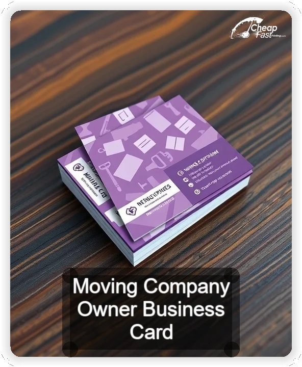 Moving Company Owner business card design sample