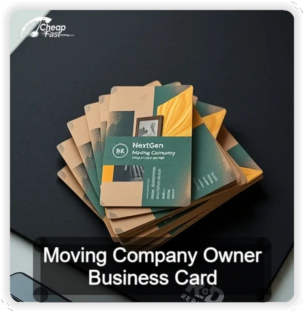Moving Company Owner business card design sample