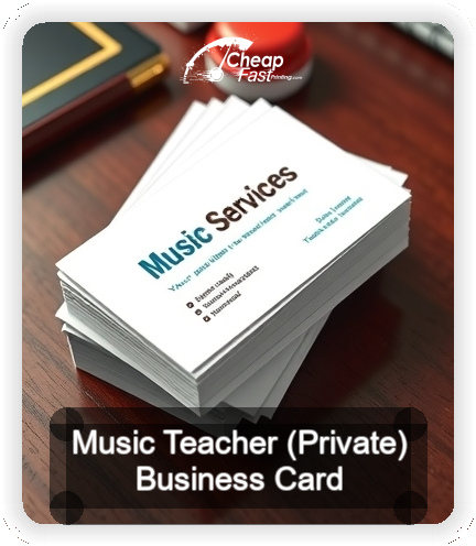 Music Teacher Private business card design sample