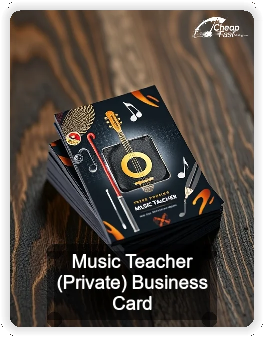 Music Teacher Private business card design sample