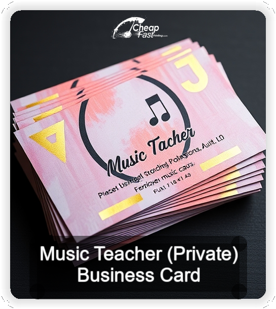 Music Teacher Private business card design sample