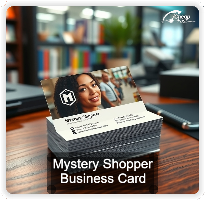 Mystery Shopper business card design sample
