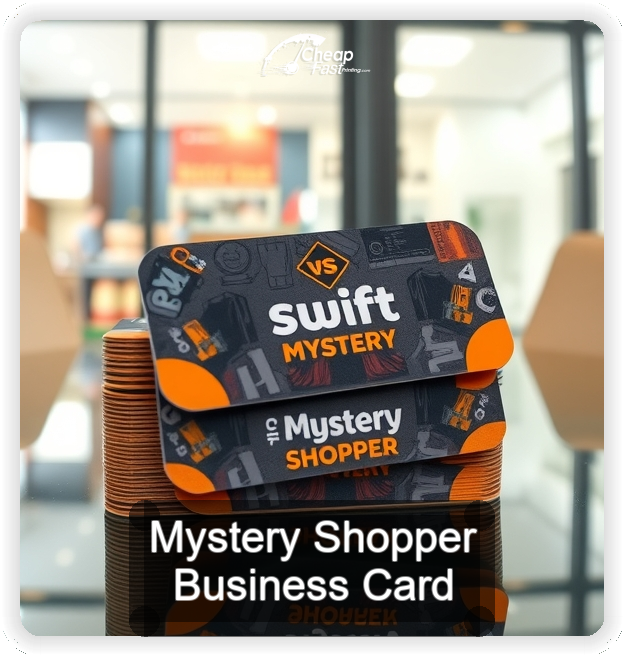 Mystery Shopper business card design sample