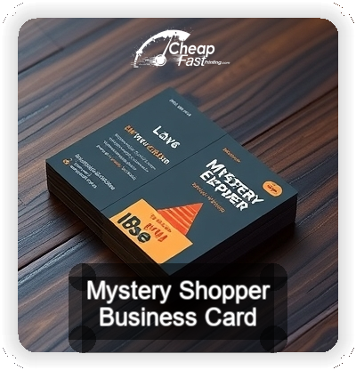 Mystery Shopper business card design sample