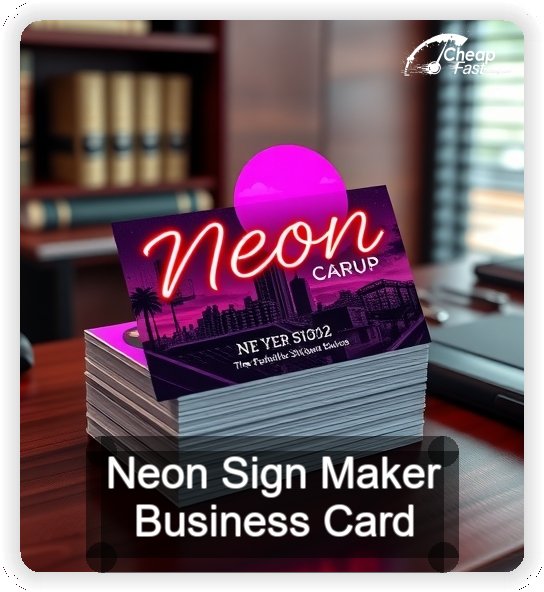 Neon Sign Maker business card design sample