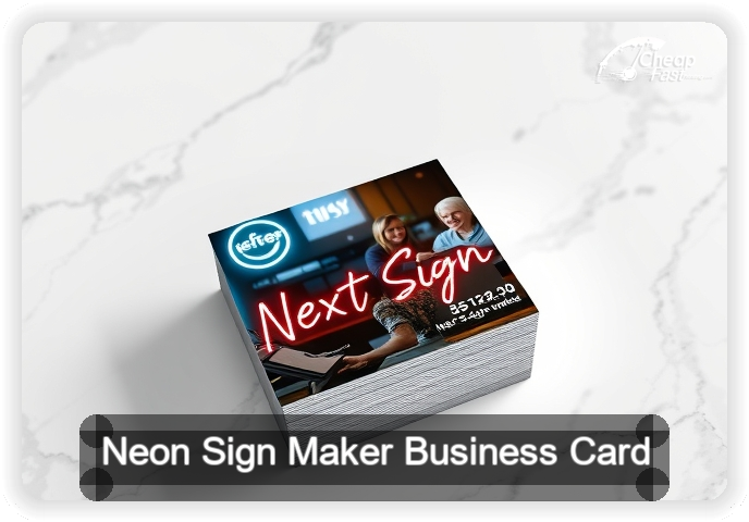 Neon Sign Maker business card design sample
