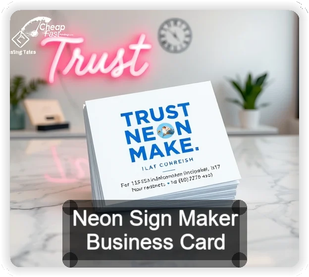 Neon Sign Maker business card design sample