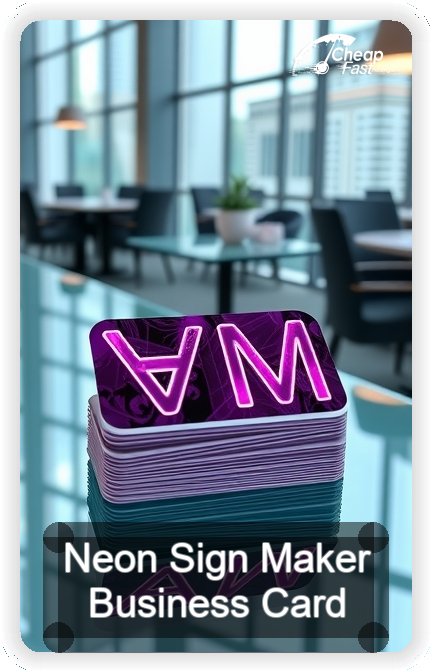 Neon Sign Maker business card design sample