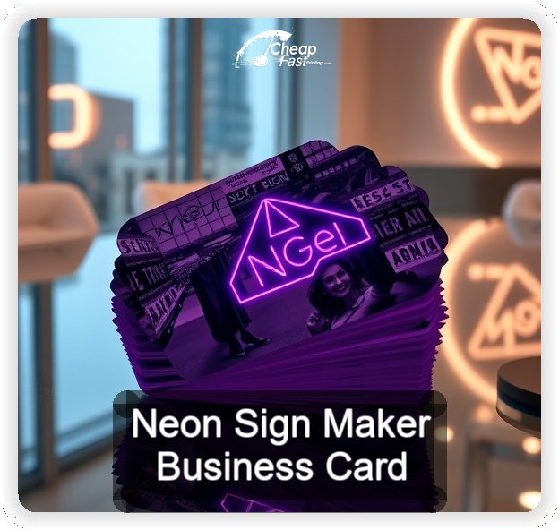 Neon Sign Maker business card design sample