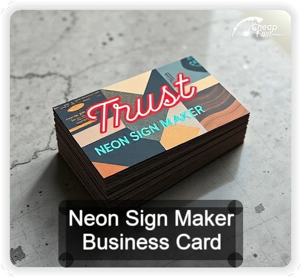 Neon Sign Maker business card design sample