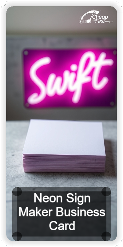 Neon Sign Maker business card design sample