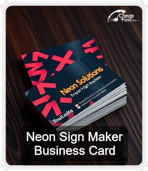 Neon Sign Maker business card design sample