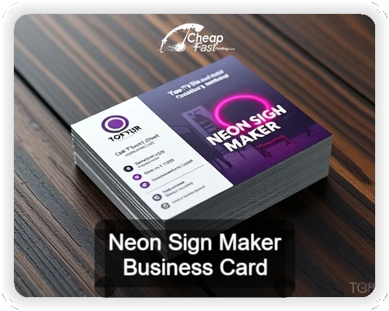 Neon Sign Maker business card design sample