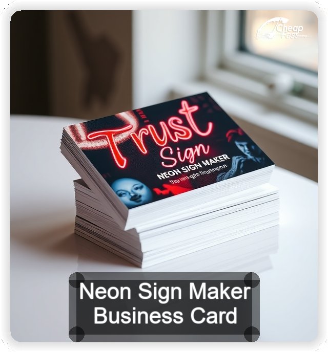Neon Sign Maker business card design sample