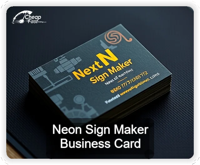Neon Sign Maker business card design sample