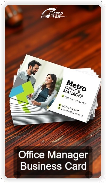 Office Manager business card design sample