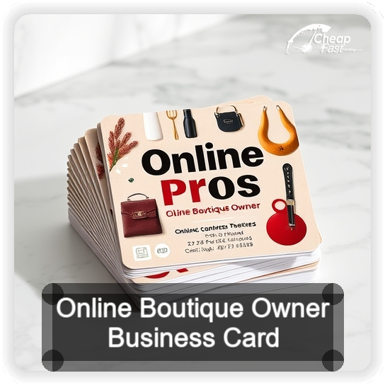 Online Boutique Owner business card design sample