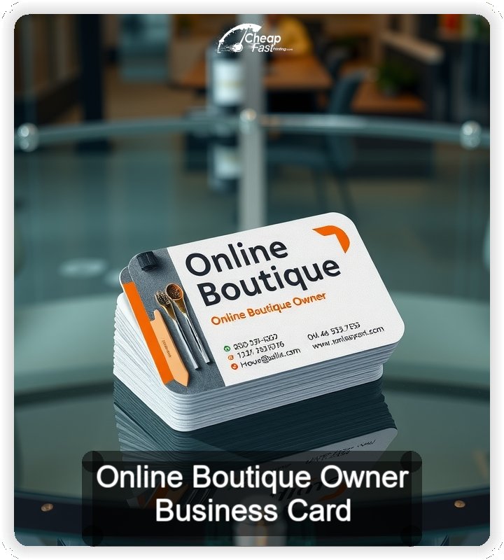 Online Boutique Owner business card design sample