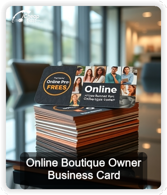 Online Boutique Owner business card design sample