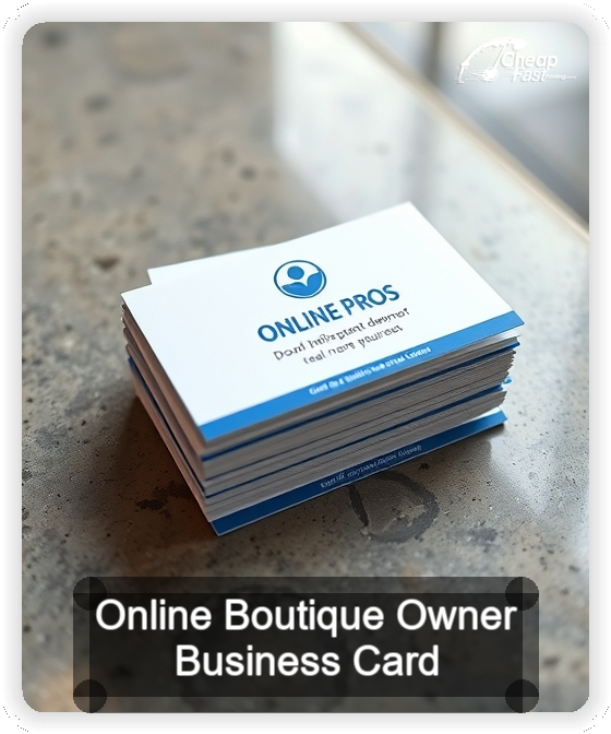 Online Boutique Owner business card design sample