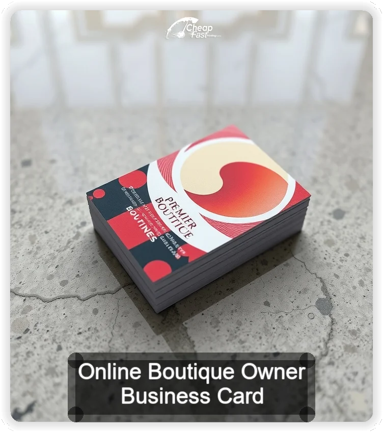 Online Boutique Owner business card design sample