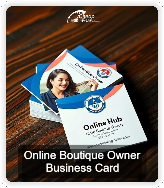 Online Boutique Owner business card design sample