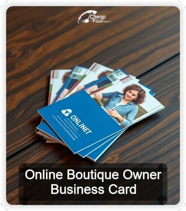 Online Boutique Owner business card design sample