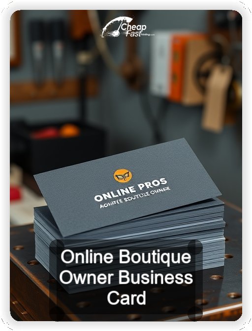 Online Boutique Owner business card design sample