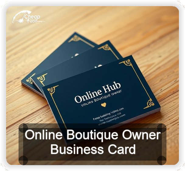 Online Boutique Owner business card design sample
