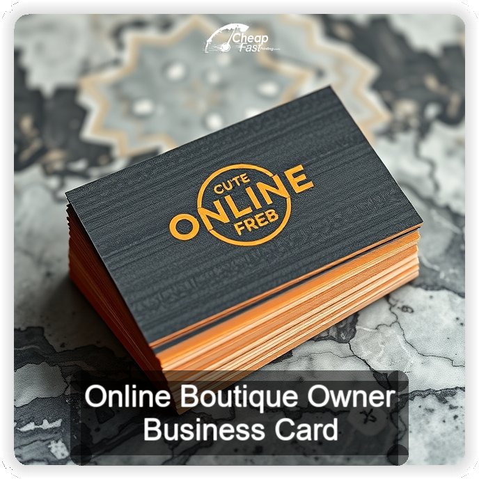 Online Boutique Owner business card design sample