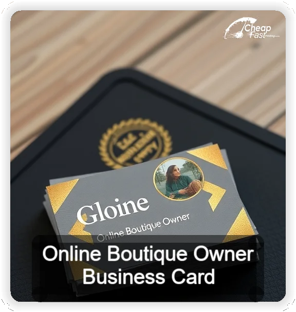 Online Boutique Owner business card design sample