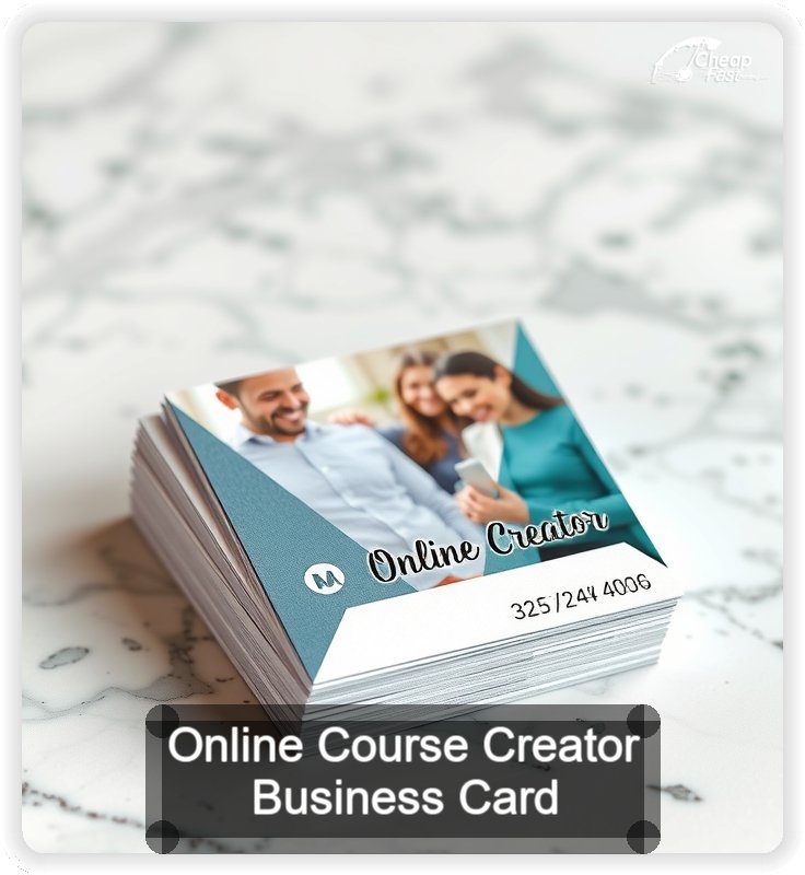 Online Course Creator business card design sample