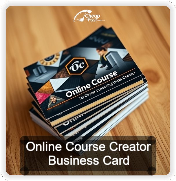 Online Course Creator business card design sample