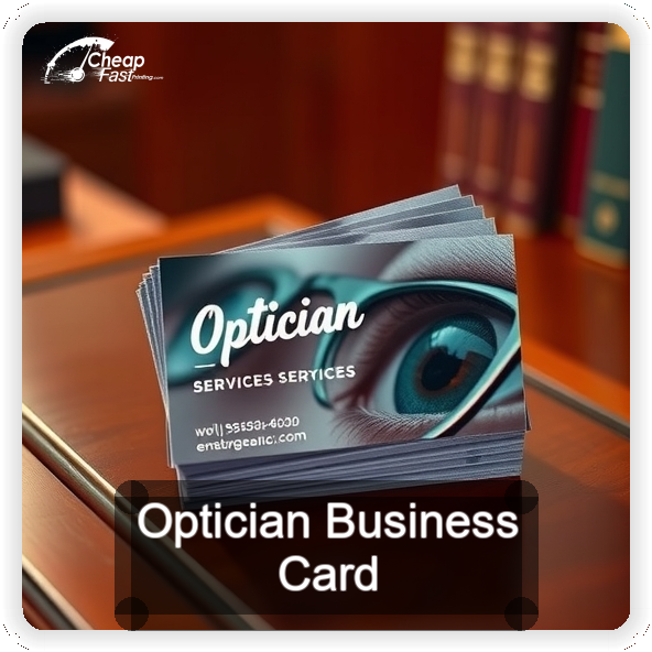 Optician business card design sample