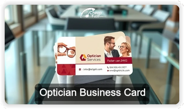 Optician business card design sample