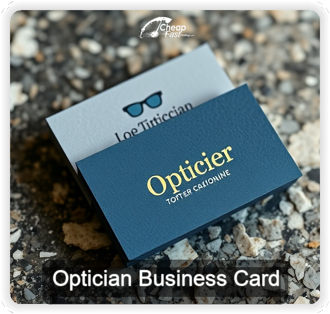 Optician business card design sample